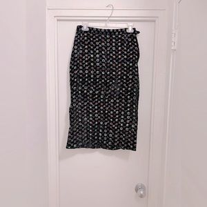 Homemade Vintage Patterned Midi Pencil Skirt
